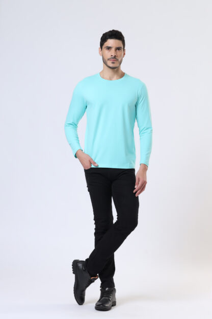 Plains Forever Round T Shirt For Men - Aqua - Image 2