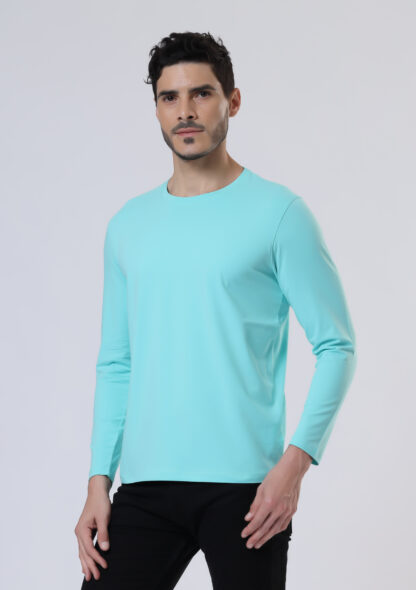 Plains Forever Round T Shirt For Men - Aqua - Image 3