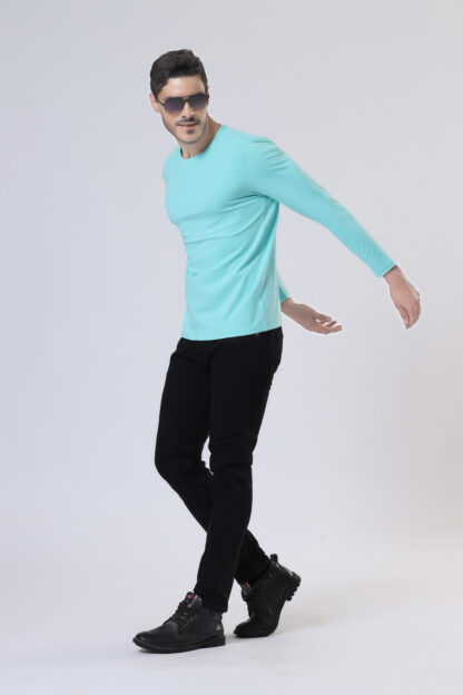 Plains Forever Round T Shirt For Men - Aqua - Image 6