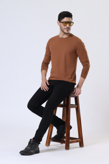 Plains Forever Round T Shirt For Men - Brun Tan - Image 2