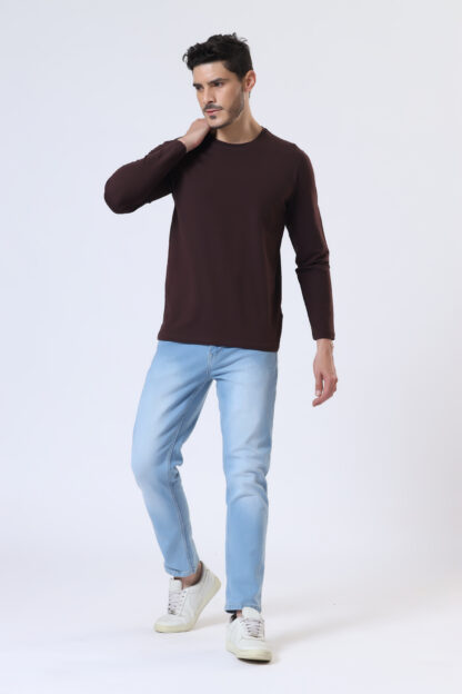 Plains Forever Round T Shirt For Men - Coffee Brown - Image 2