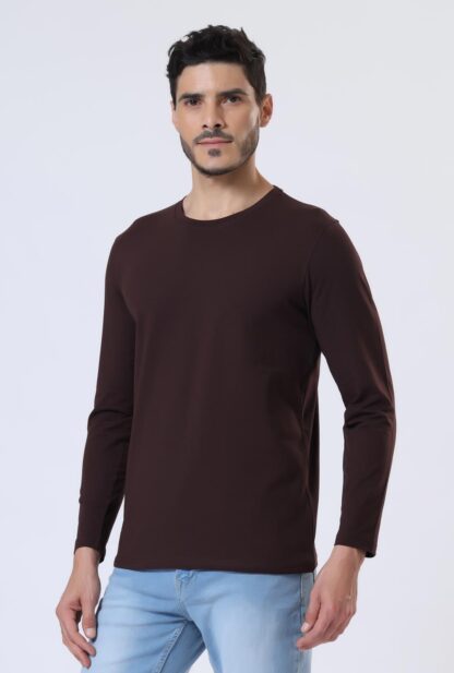 Plains Forever Round T Shirt For Men - Coffee Brown