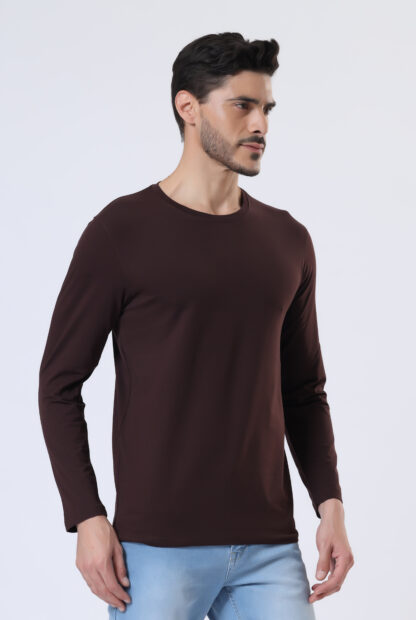 Plains Forever Round T Shirt For Men - Coffee Brown - Image 3