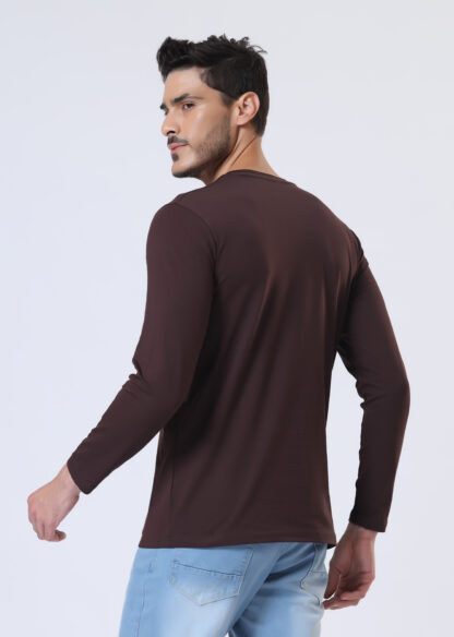 Plains Forever Round T Shirt For Men - Coffee Brown - Image 5