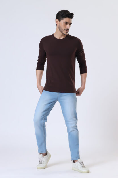Plains Forever Round T Shirt For Men - Coffee Brown - Image 6