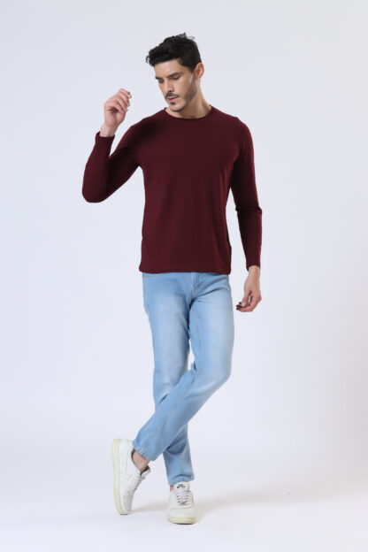 Plains Forever Round T Shirt For Men - Deep Wine - Image 2