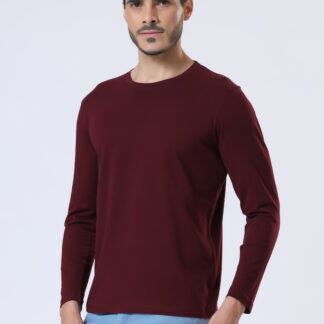 Plains Forever Round T Shirt For Men - Deep Wine