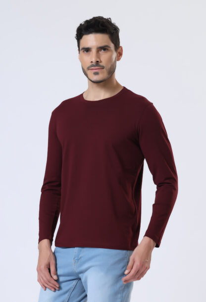 Plains Forever Round T Shirt For Men - Deep Wine