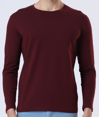 Plains Forever Round T Shirt For Men - Deep Wine - Image 4