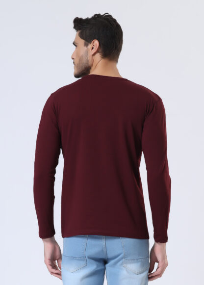 Plains Forever Round T Shirt For Men - Deep Wine - Image 5