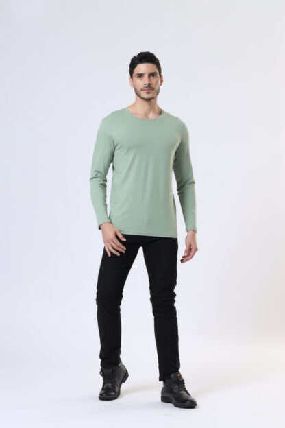 Plains Forever Round T Shirt For Men - Fossil Green - Image 2