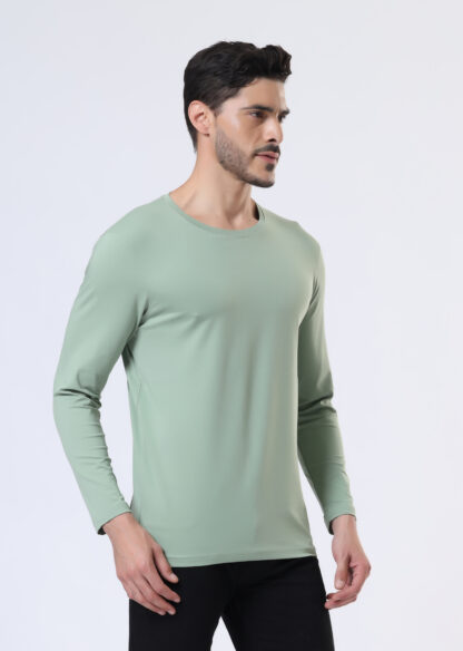 Plains Forever Round T Shirt For Men - Fossil Green - Image 3