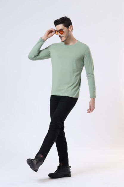 Plains Forever Round T Shirt For Men - Fossil Green - Image 5