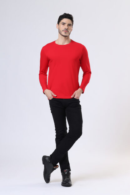 Plains Forever Round T Shirt For Men - Heather Red - Image 3