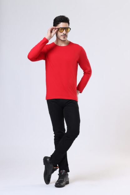 Plains Forever Round T Shirt For Men - Heather Red - Image 6