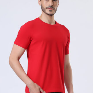 Half Sleeve Round T Shirt For Men - Heather Red
