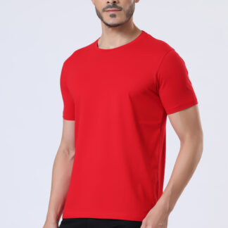 Half Sleeve Round Neck T Shirts For Men - Heather Red