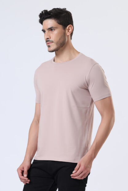 Half Sleeve Round Neck T Shirts For Men - Light Onion - Image 5