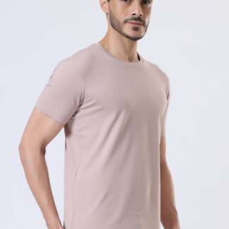 Half Sleeve Round Neck T Shirts For Men - Light Onion