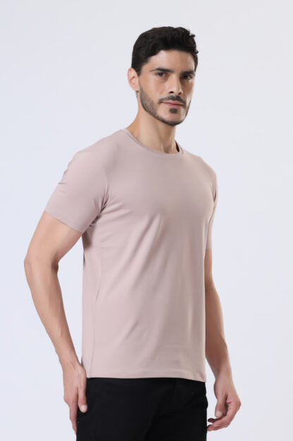 Half Sleeve Round Neck T Shirts For Men - Light Onion