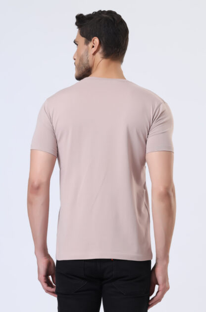 Half Sleeve Round Neck T Shirts For Men - Light Onion - Image 3