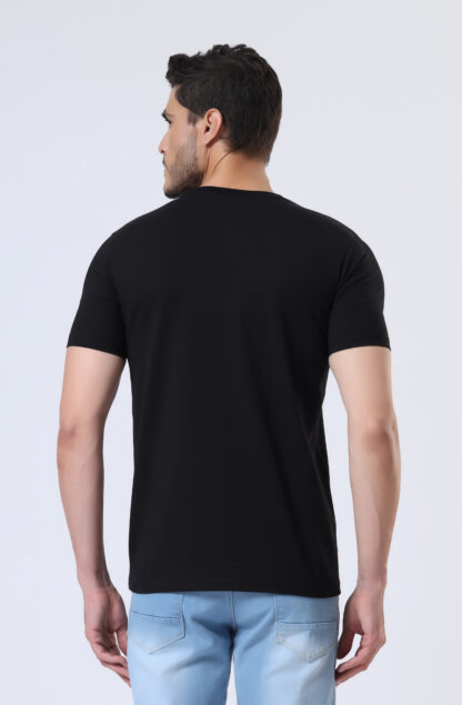Half Sleeve Round T Shirt For Men - Midnight Black - Image 6