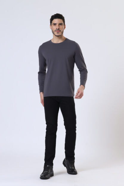 Plains Forever Round T Shirt For Men - Midnight Grey - Image 3