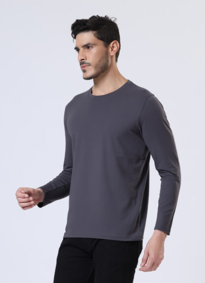Plains Forever Round T Shirt For Men - Midnight Grey - Image 2
