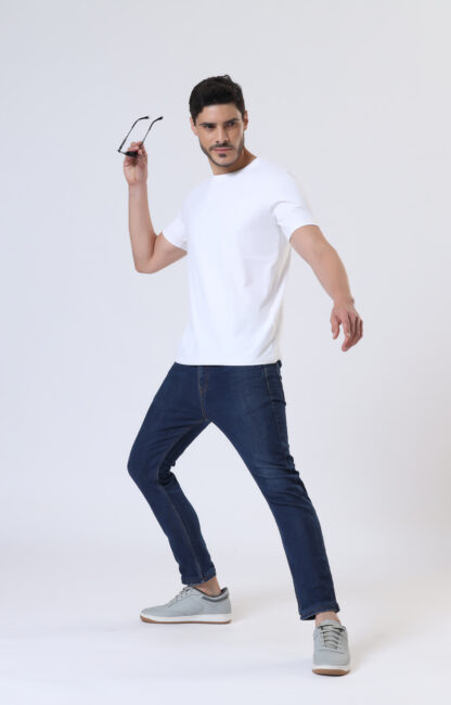Half Sleeve Round T Shirt For Men - Pure White - Image 3