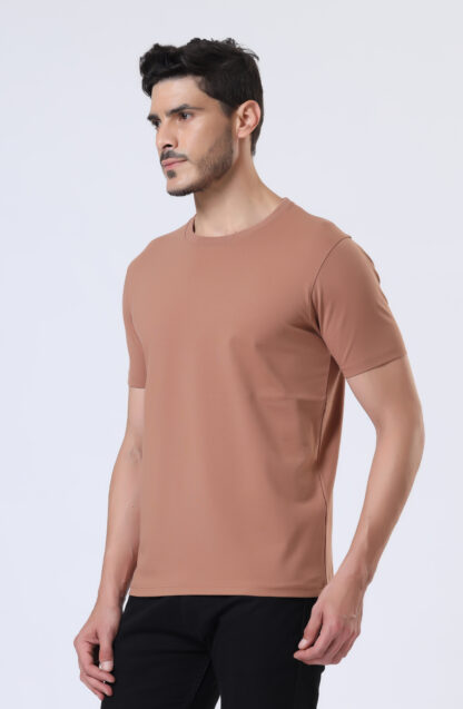 Half Sleeve Round T Shirt For Men - Raw Carrot - Image 4