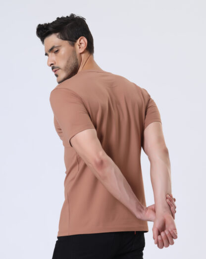 Half Sleeve Round T Shirt For Men - Raw Carrot - Image 6
