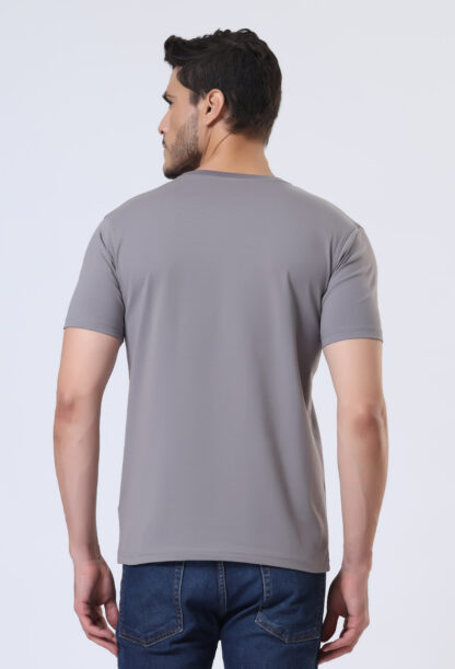 Half Sleeve Round T Shirt For Men - Rust Grey - Image 6