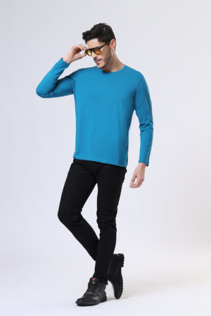 Plains Forever Round T Shirt For Men - Sapphire Blue - Image 6