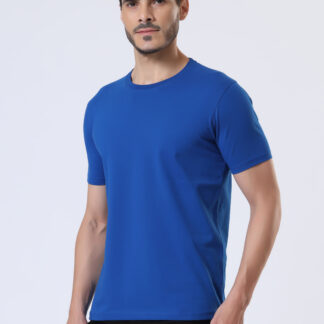 Half Sleeve Round T Shirt For Men - Sapphire Blue