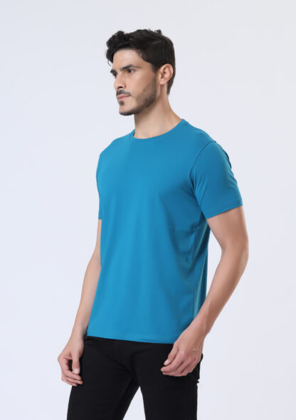 Half Sleeve Round Neck T Shirts For Men - Sapphire Blue