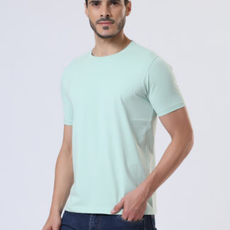 Half Sleeve Round T Shirt For Men - Sea Green