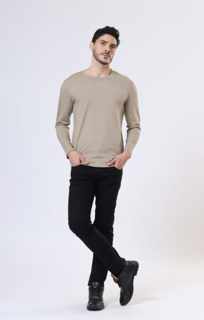 Plains Forever Round T Shirt For Men - Sporty Beige - Image 2