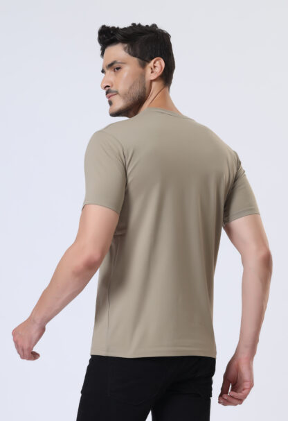 Half Sleeve Round T Shirt For Men - Sporty Beige - Image 5